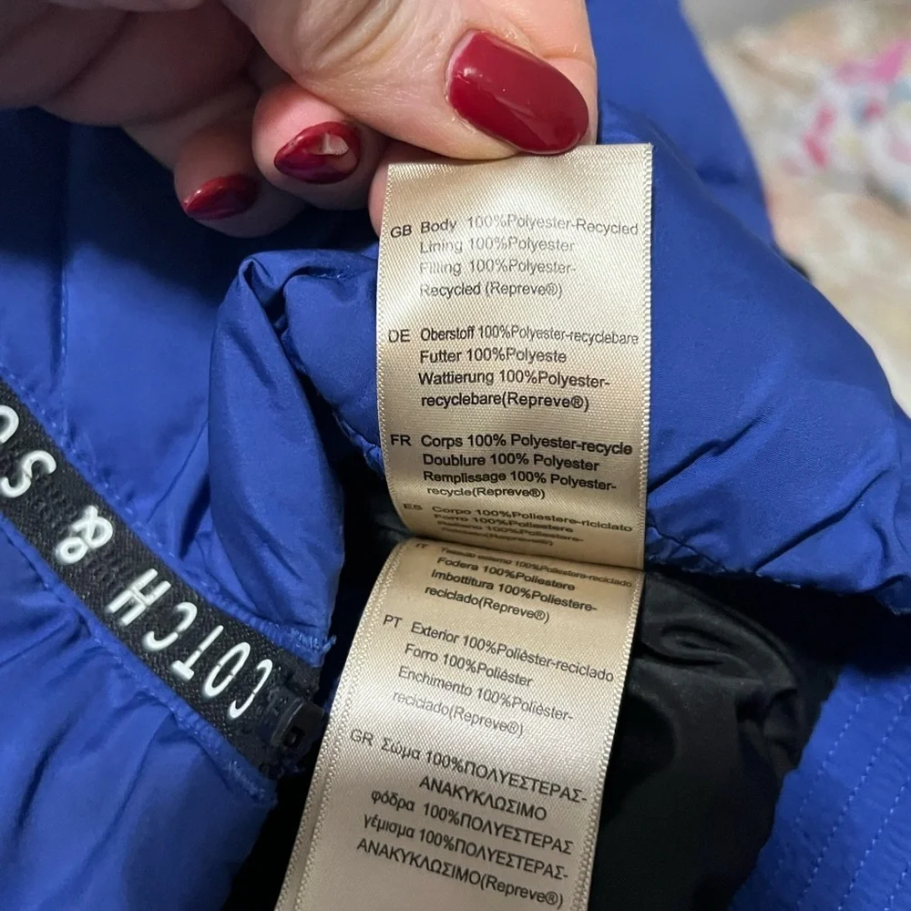 SCOTCH & SODA Kid Water Repellent Hooded Jacket Cobalt Blue Boys Size 12